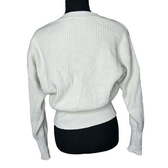 Free People Women's‎ Cream Knit V-Neck Sweater Sz XS - Picture 3 of 6